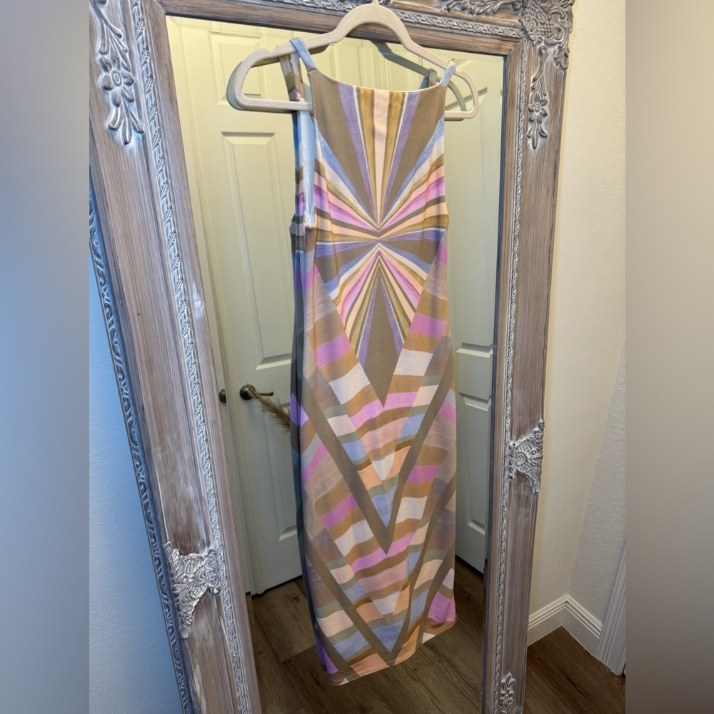 Mara Hoffman Pastel Geometric Printed Midi Dress Small